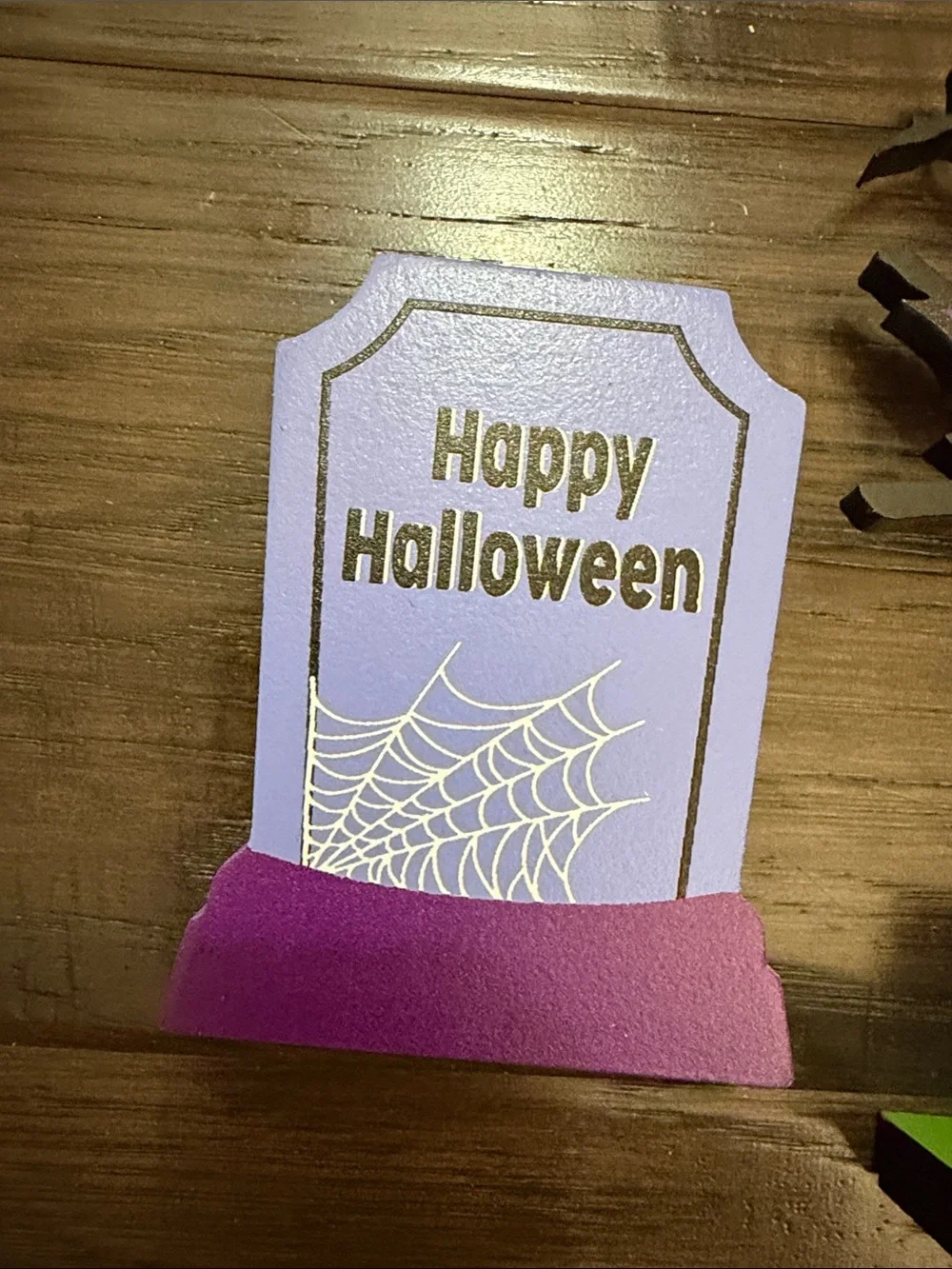 Halloween Décor Set - Black Tree with Purple and Pink Tombstones